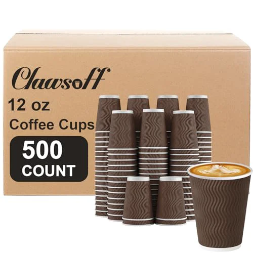 Consistent 500 Pack 12 oz Insulated Disposable Paper Coffee Cups Brown 500 Count Reliable