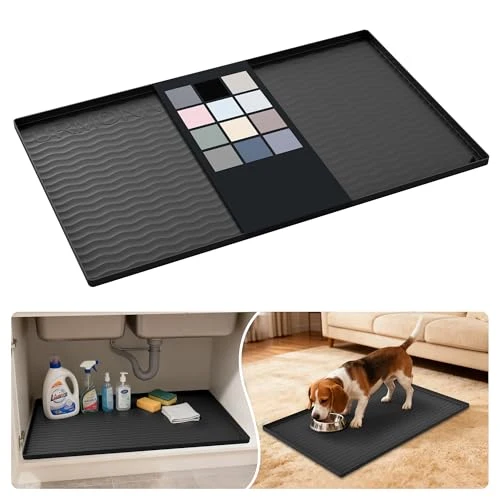 Efficient Waterproof Silicone Under Sink Mat 31” x 19” Shelf Liner for Kitchen and Bathroom 589 sq inch Authentic