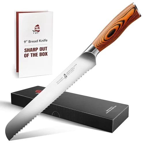 Authentic Bread Knife 9 inch Sharp Serrated Slicing Knife for Homemade Sourdough Bread Traditional