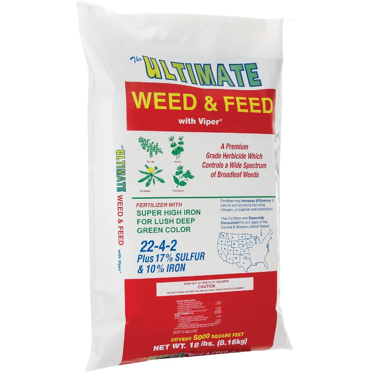 Classic Weed Feed 18 Lb. 5000 Sq. Ft. 22-4-2 Lawn Fertilizer with Weed Killer Versatile