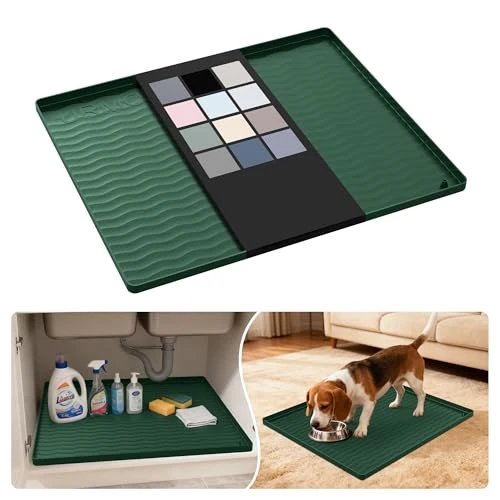 Safe Waterproof Silicone Under Sink Mat 22” x 19” Shelf Liner for Kitchen and Bathroom Advanced