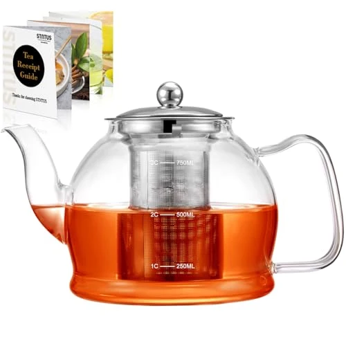 Optimized STNTUS Glass Teapot With Infuser Crafted