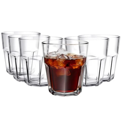 Casual Plastic Drinking Glasses Shatterproof Set of 6 6 Count Exclusive