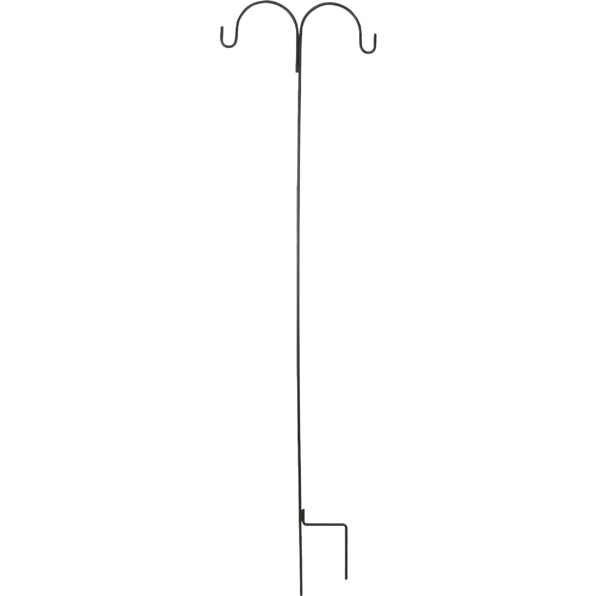 Sustainable Garden 91 In. Black Wrought Iron Double Shepherd Hook Verified