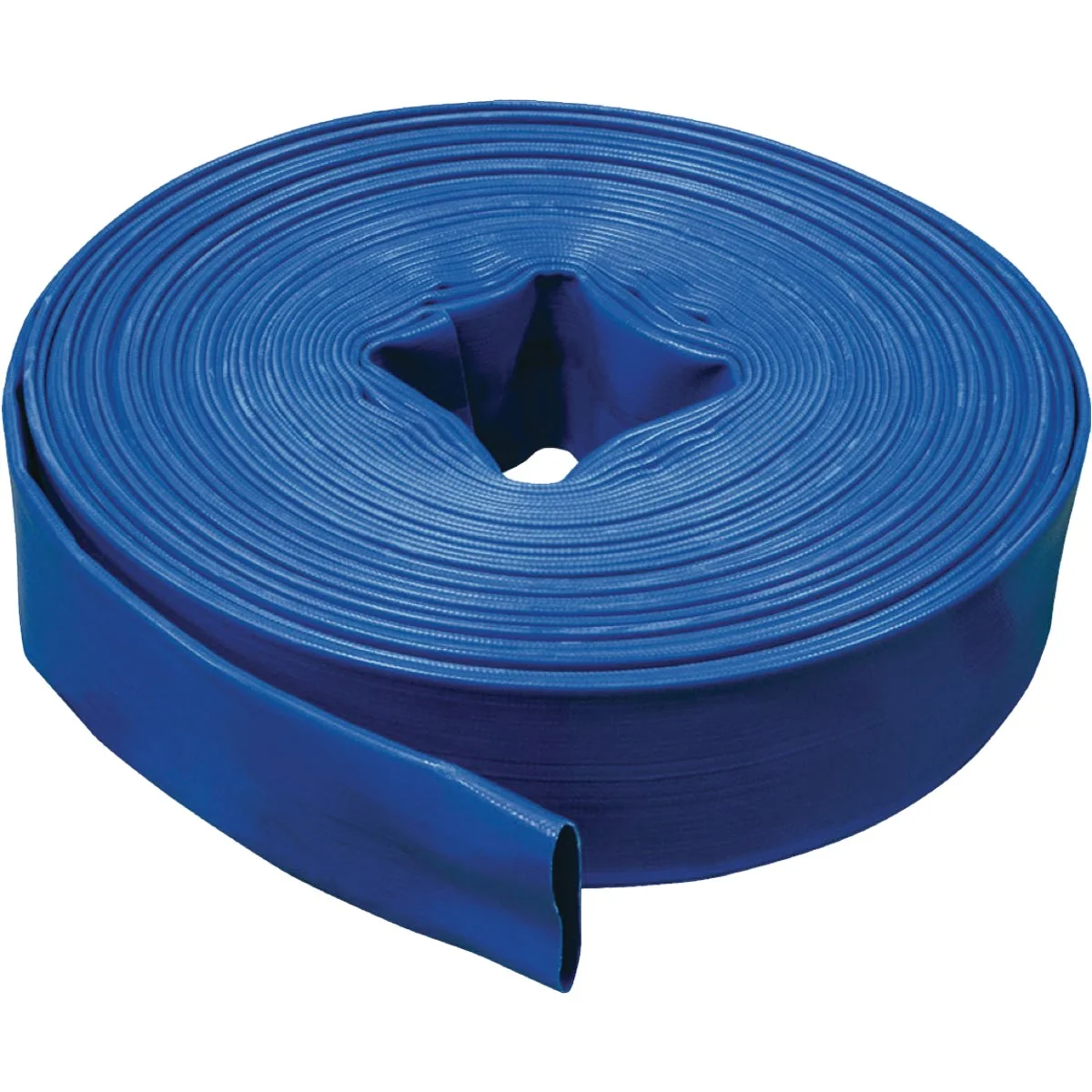 Eco-Friendly Apache 1-1 2 In. x 100 Ft. Blue Reinforced PVC Lay Flat Discharge Hose Bulk Elite