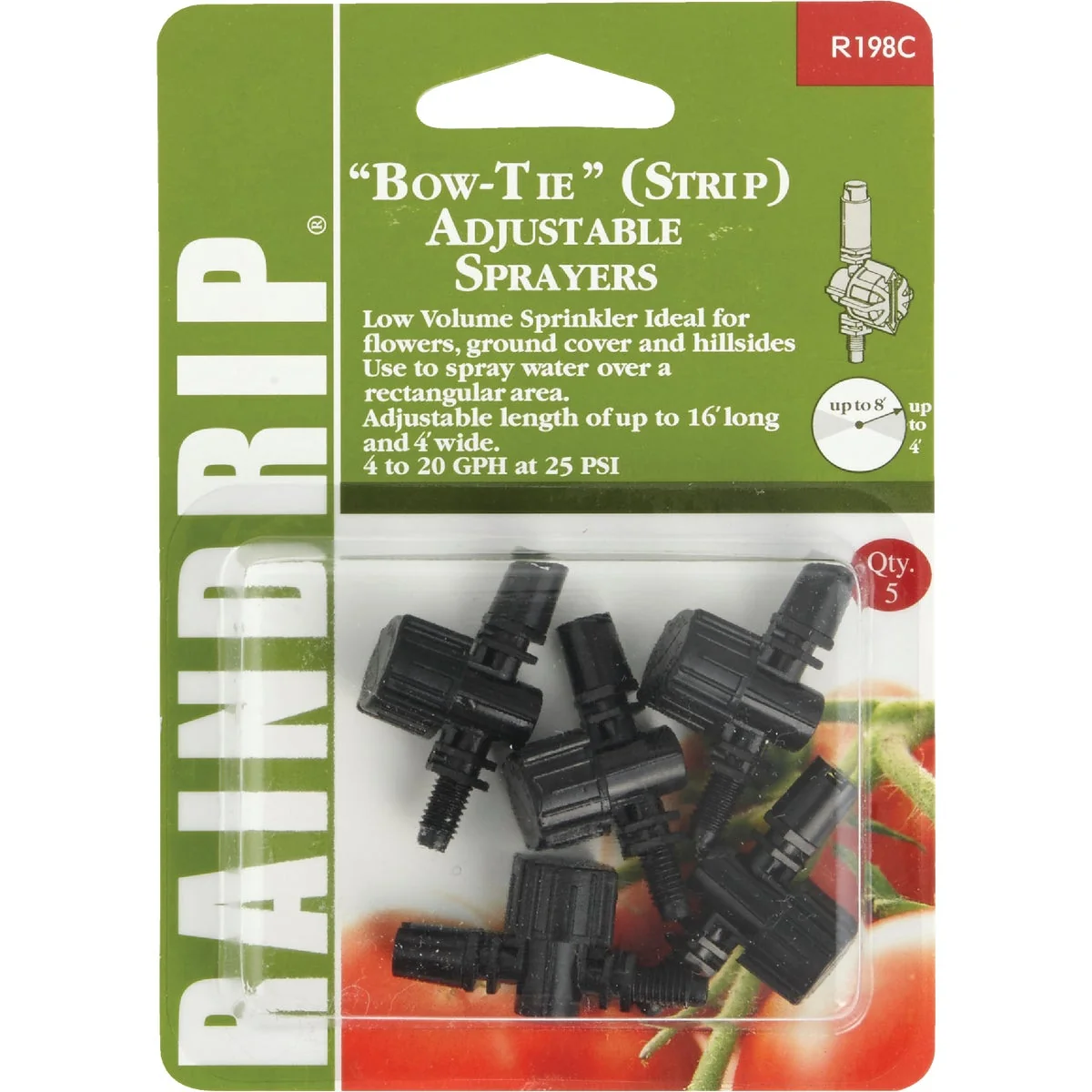 Natural Raindrip Bow Tie Adjustable Sprinkler Head Sprayer 5-Pack Reliable