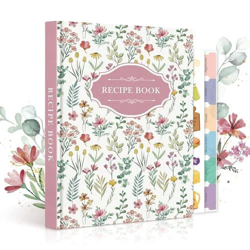 Fine Crafted Blank Recipe Book Cookbook for 70 Recipes Fashionable