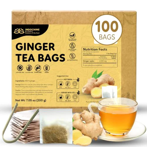Verified 100 Ginger Tea Bags 100 Count Green