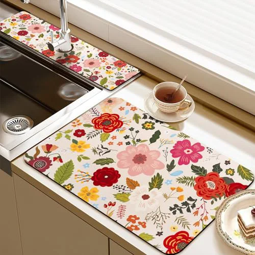 Durable 24.5 x 15.5 Dish Drying Mat 24 x 5.5 Sink Splash Guard Optimized