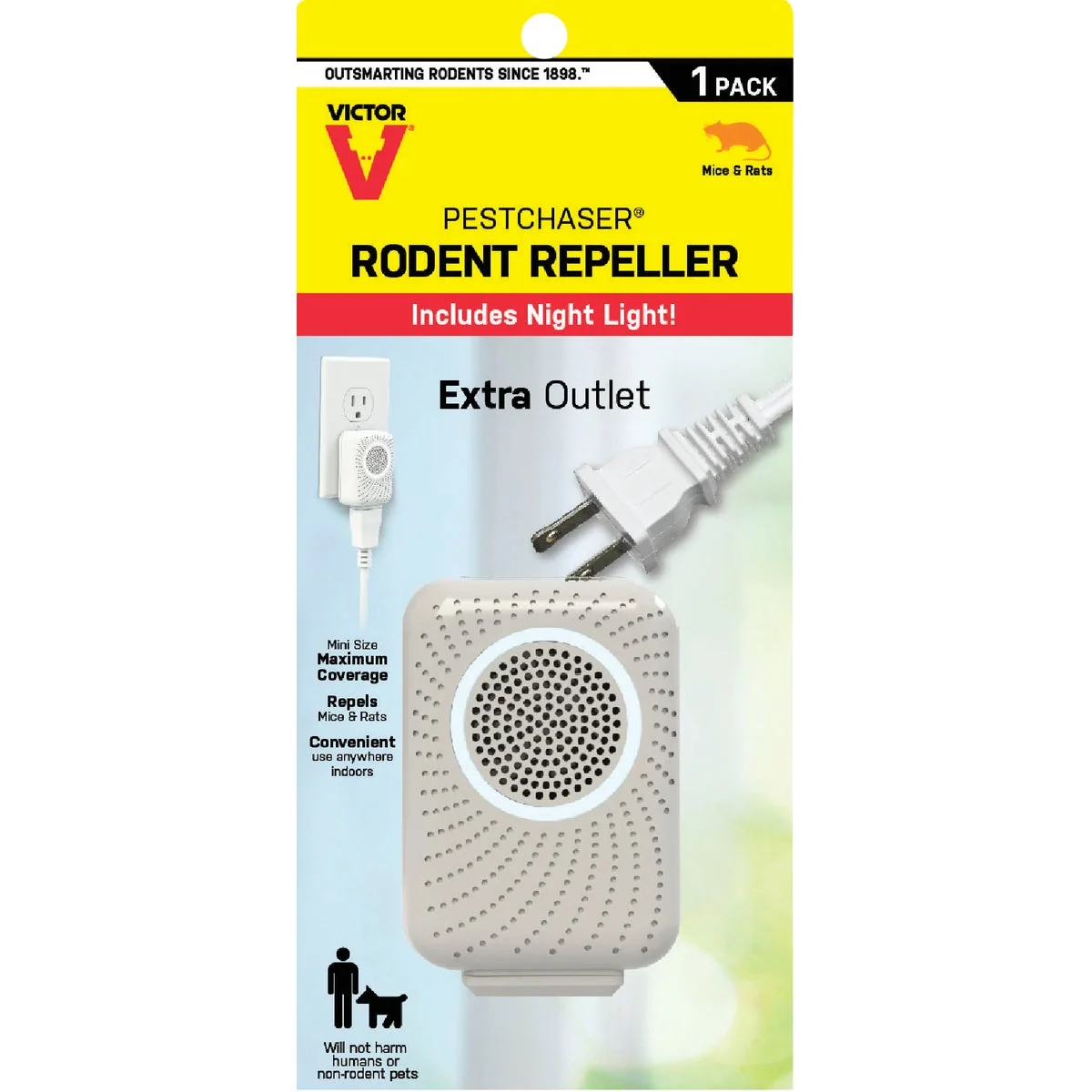 Fast Victor Sonic PestChaser Sonic 400 Sq. Ft. Coverage 110 VAC Electronic Pest Repellent Effective