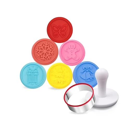 Efficient 6PCS Silicone Cookie Stamp Press Christma Cookie Set Cookie Cutter Biscuit for DIY Christmas and Daily Baking Reliable