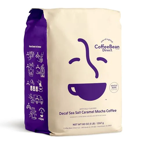 Outstanding Decaf Sea Salt Caramel Mocha Flavored 80 Ounce Dependable