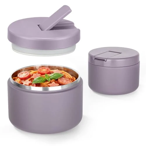 Unique 12oz Insulated Vacuum Food Jar with Buckle Lid Wide Mouth Soup Thermo for Hot Food Kids Leakproof Stainless Steel Lunch Container Prestigious