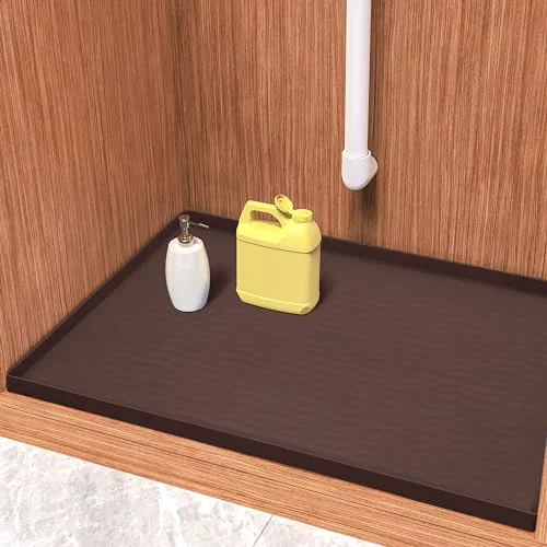 Easy-to-Use Waterproof Silicone Under Sink Mat 31” x 22” Shelf Liner for Kitchen and Bathroom Elegant