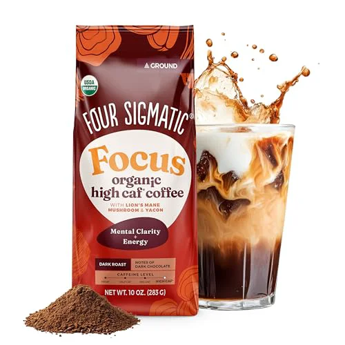 Sustainable Organic High Caffeine Lion’s Mane Ground Coffee 10 Ounce Exceptional
