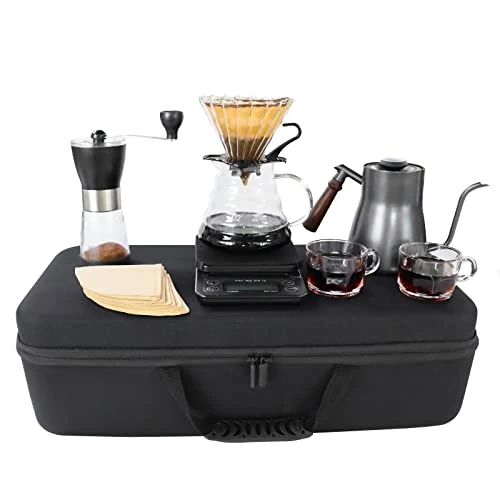 Crafted Pour Over Coffee Maker Set includes a manual grinder Sophisticated