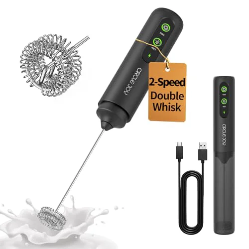 Solid 2 Speed Rechargeable Milk Frother Handheld Superior