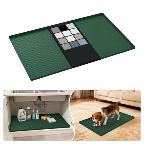 Top-Quality Waterproof Silicone Under Sink Mat 34” x 22” Shelf Liner for Kitchen and Bathroom 748 sq in Powerful