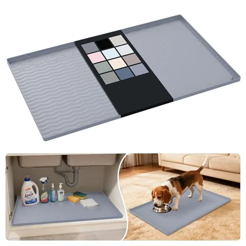 Recyclable Waterproof Silicone Under Sink Mat 31” x 19” Shelf Liner for Kitchen and Bathroom Carefully Designed