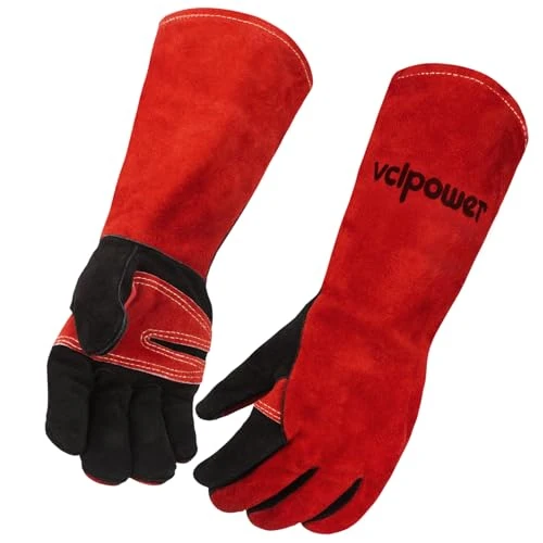 Top-Quality Animal Handling Gloves Size L Fit for Men Large Hands Bite Proof Double Leather Reinforced Padding Dog Advanced