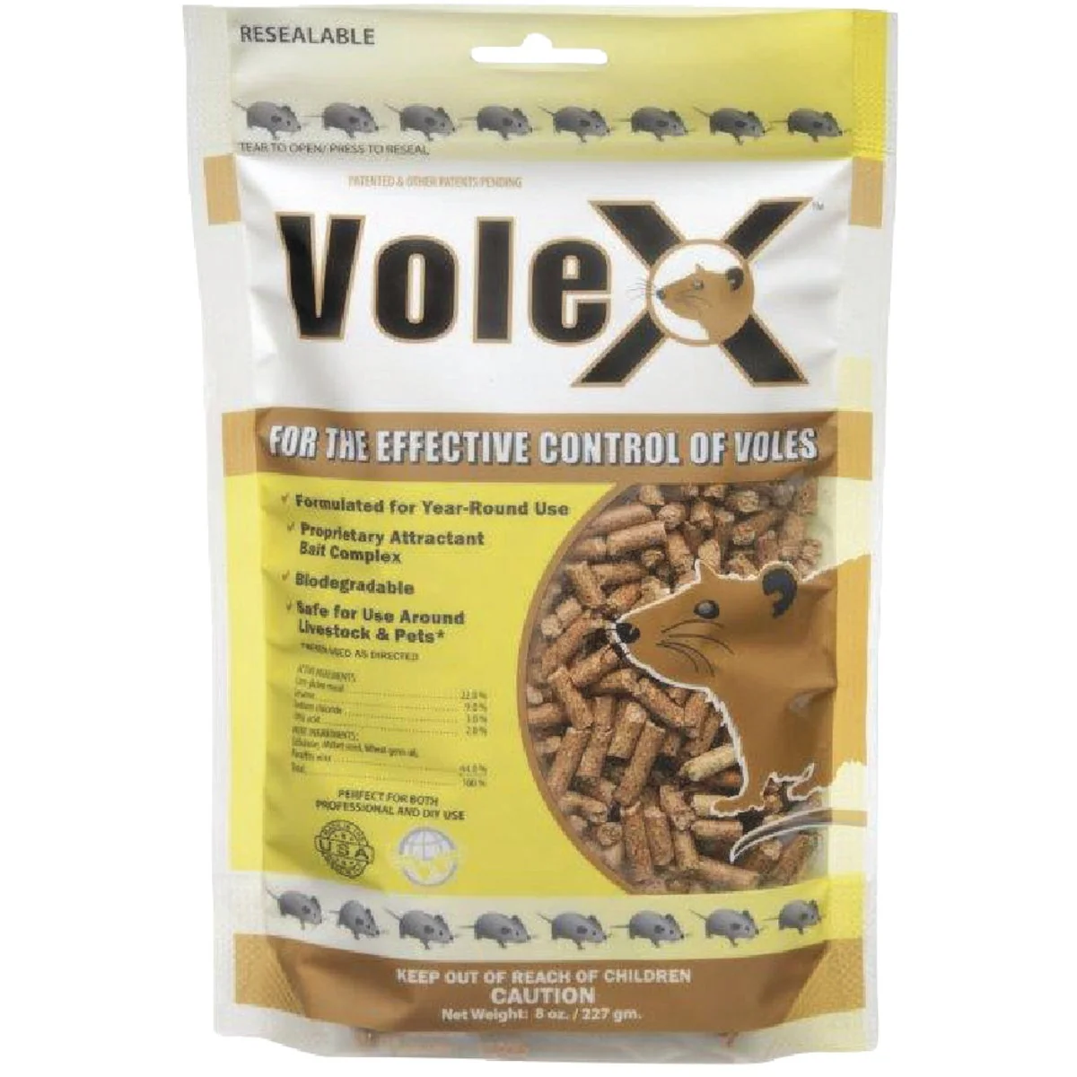 Environmentally Friendly VoleX 8 Oz. Pellets Mole Gopher Killer Durable