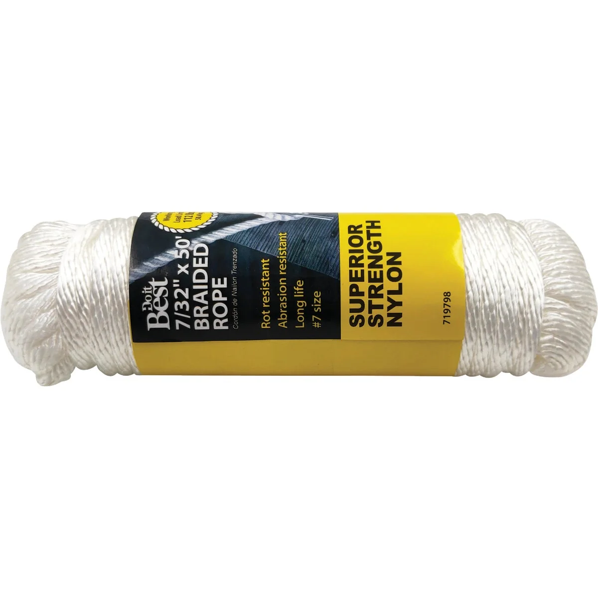 Advanced Do it 7 32 In. x 50 Ft. White Braided Nylon Packaged Rope Modern
