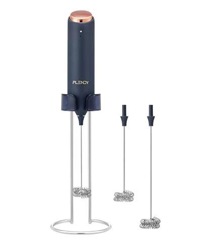 World-Class Rechargeable Milk Frother Handheld with Charging Stand Reusable