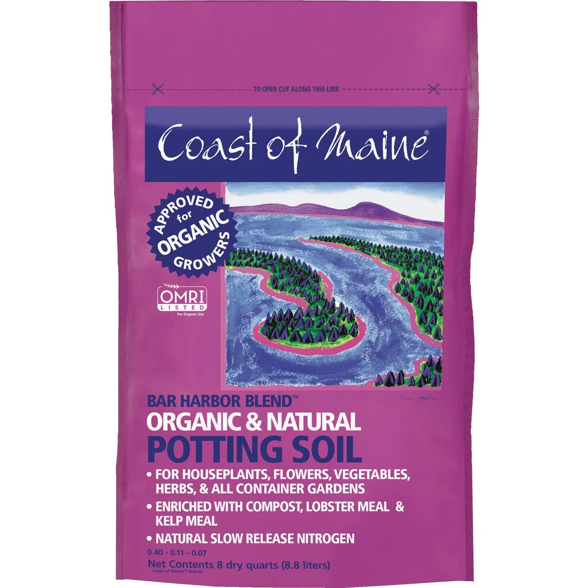Official Coast of Maine Bar Harbor Blend 8 Qt. Organic Potting Soil Healthy