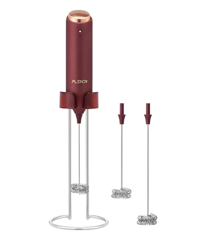 Soft Rechargeable Milk Frother Handheld with Charging Stand Specialty