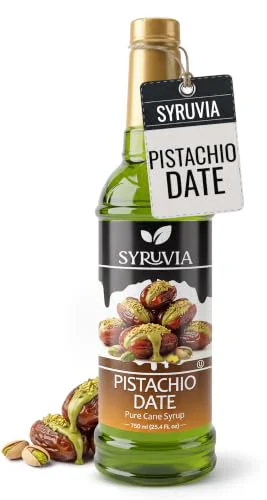 Certified Coffee Syrup Pistachio Date Flavored Syrup for Drinks 25.4 Fl Oz User-Friendly