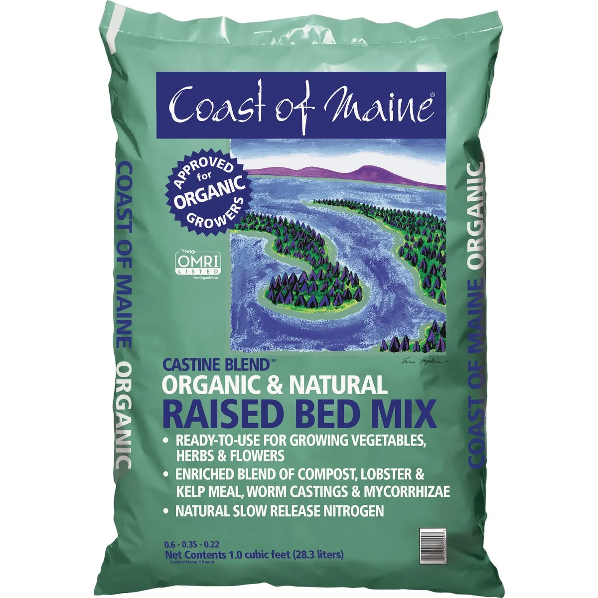 Comfortable Coast of Maine Castine Blend 1 Cu. Ft. Organic Earthworm Potting Soil Solid