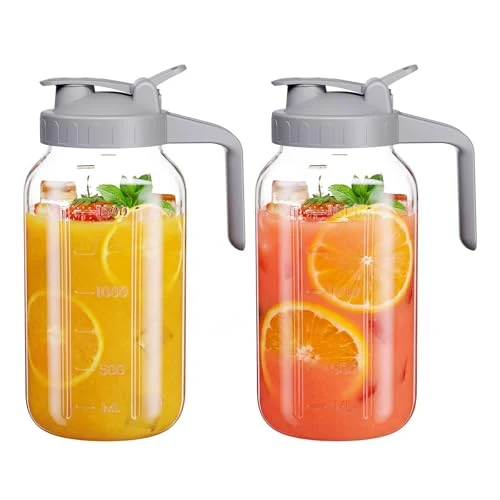 Minimalist Glass Pitcher with lid 2 Count World-Class