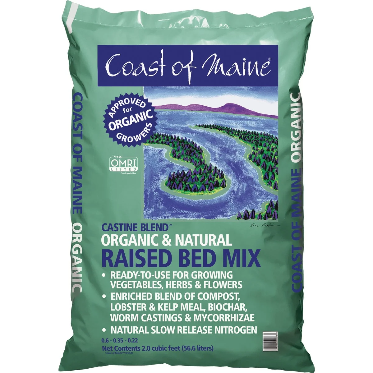 Elegant Coast of Maine Castine Blend 2 Cu. Ft. Organic Earthworm Potting Soil Genuine