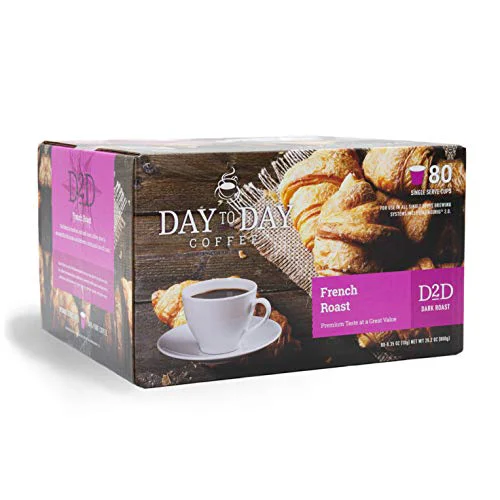 Enhanced Day To Day French Roast Dark Roast Single Serve Coffee Pods 80 Count Original