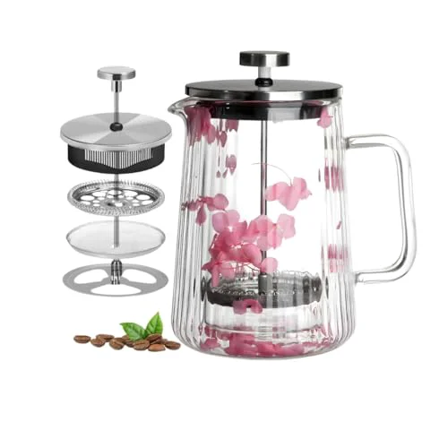 Green Glass French Press Coffee Maker Lightweight
