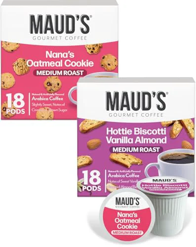 Easy-to-Use Maud s Oatmeal Cookie Almost Biscotti Coffee Pods Variety Pack 36 Count Natural