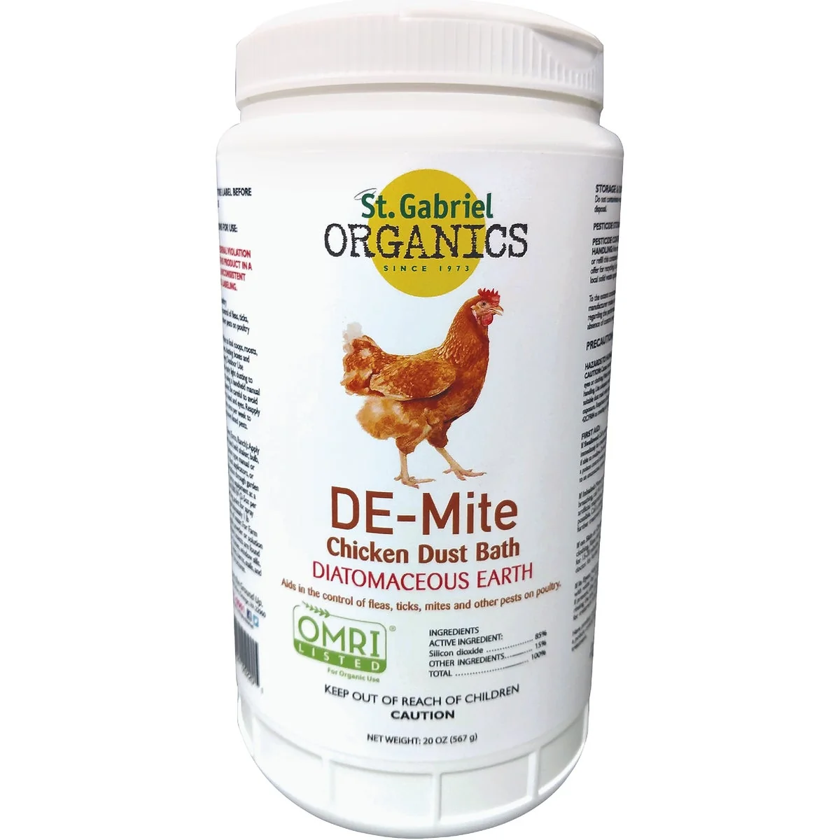 Carefully Designed St Gabriel Organics DE-Mite 20 Oz. Ready To Use Powder Diatomaceous Earth Dust Bath Original Design
