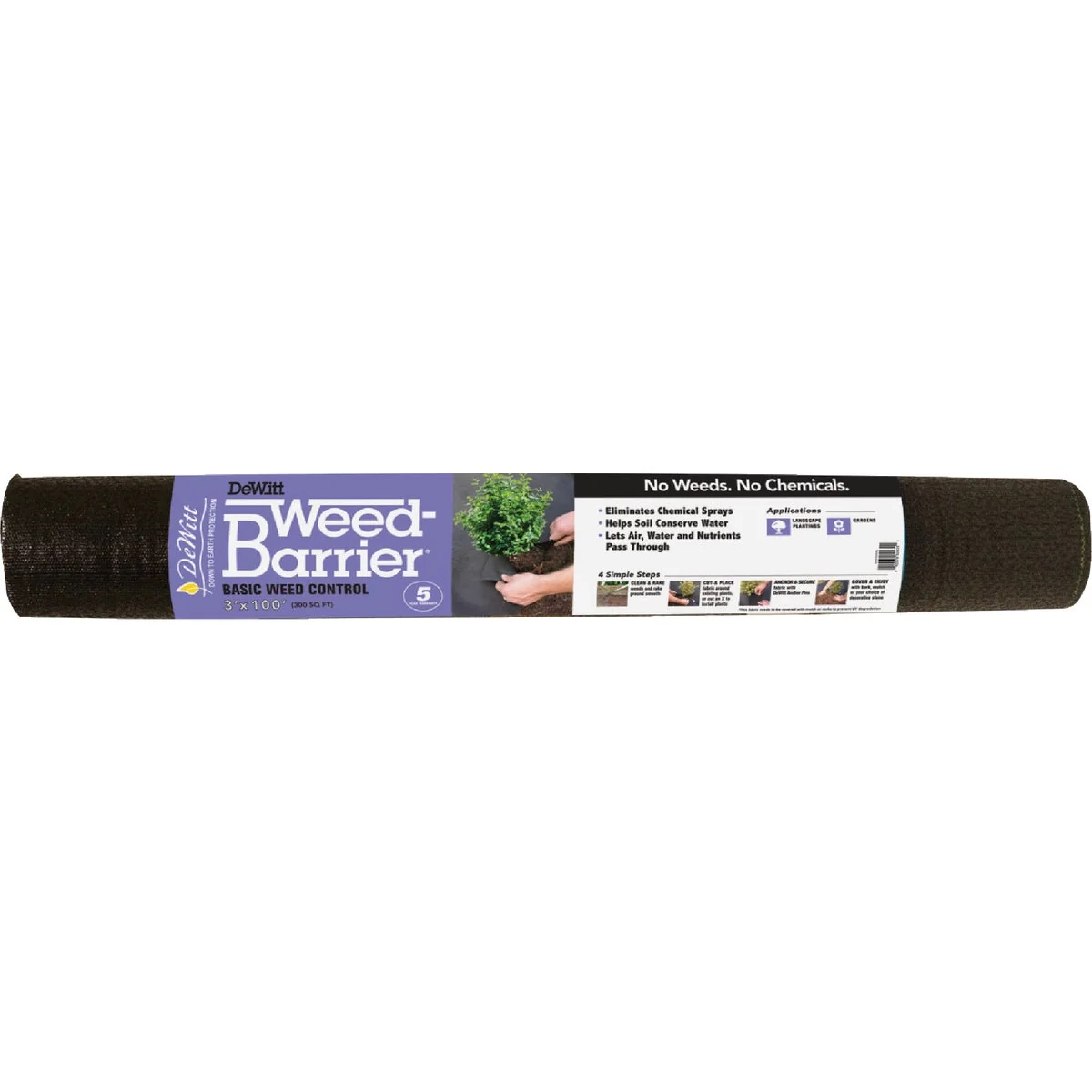 Smooth DeWitt Weed Barrier 3 Ft. W. x 100 Ft. L. Pointbond Polyproylene 5-Year Basic Weed Control Landscape Fabric Unique