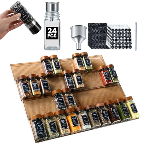 Trusted 2 Pack Spice Rack with 24 Spice Jars 30 Count Innovative
