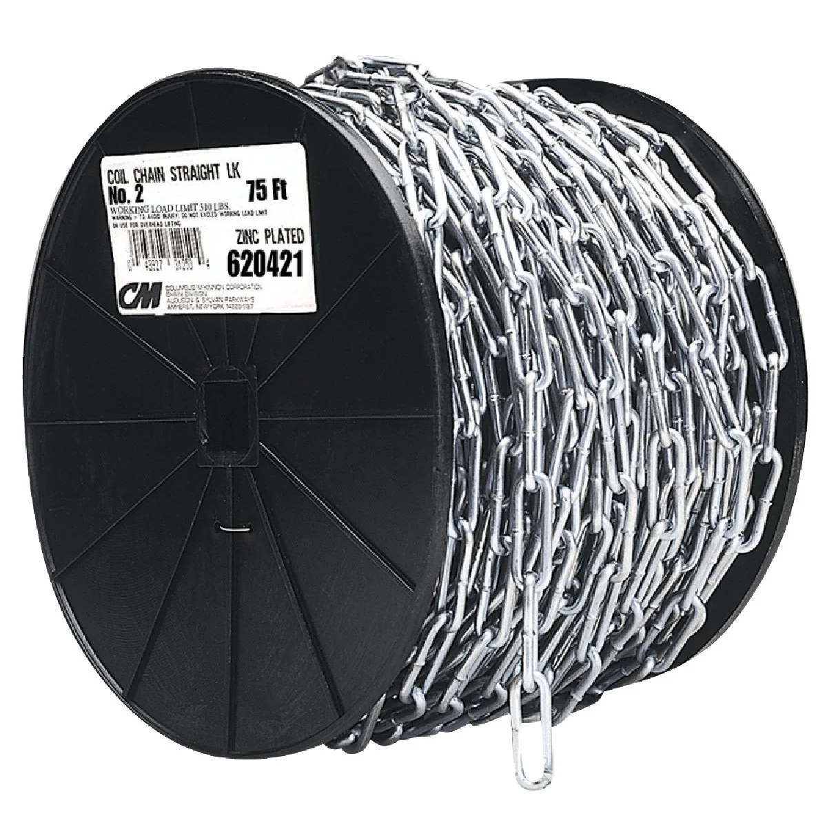 Organic Campbell 3 0 100 Ft. Zinc-Plated Low-Carbon Steel Coil Chain Solid
