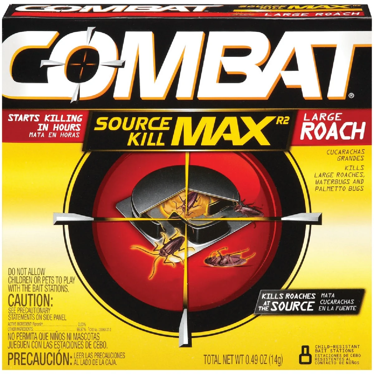 Smart Combat Source Kill Max 0.49 Oz. Solid Large Roach Bait Station 8-Pack Crafted