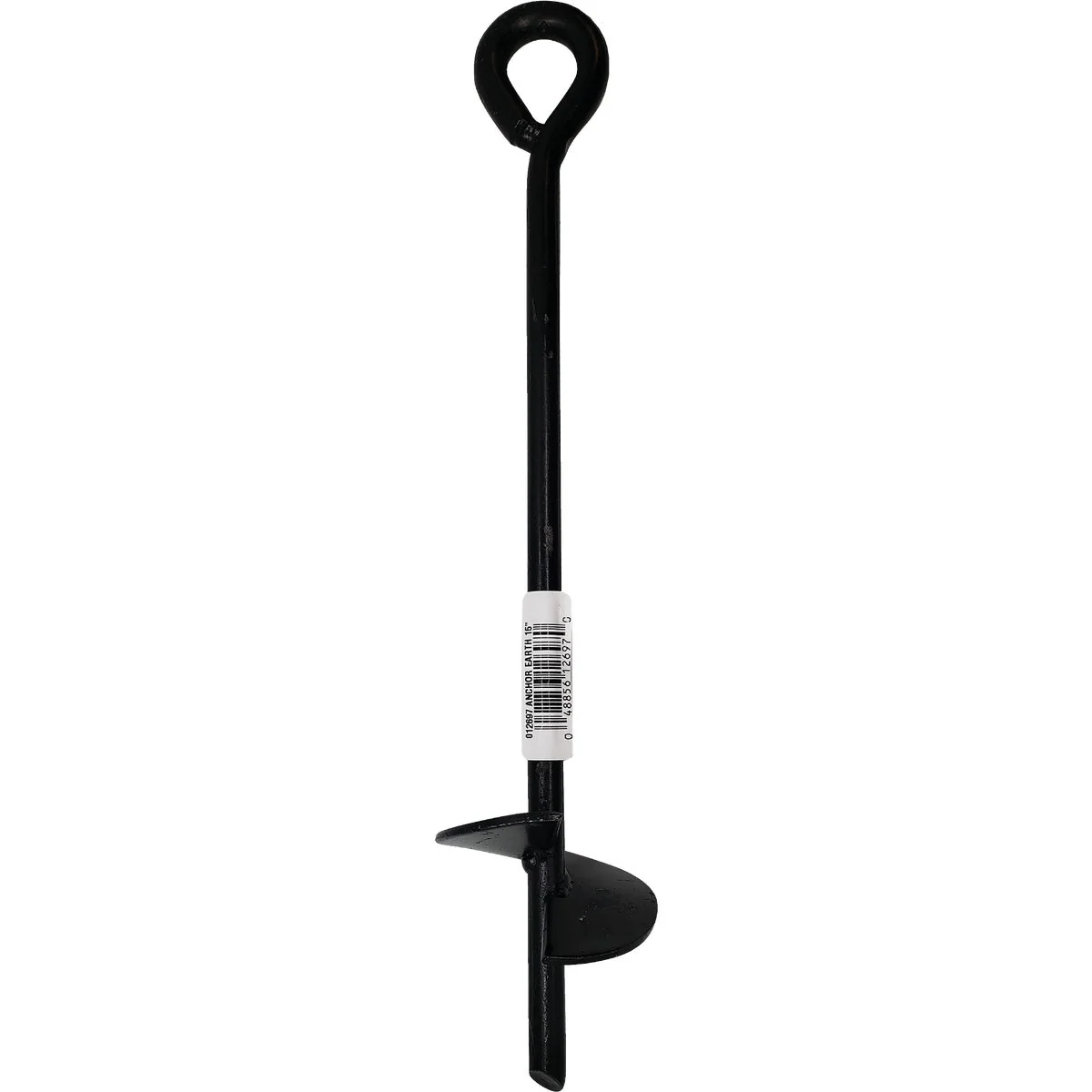 Natural Midwest Air Tech 3 In. x 15 In. Black Steel Screw-In Earth Anchor Elite