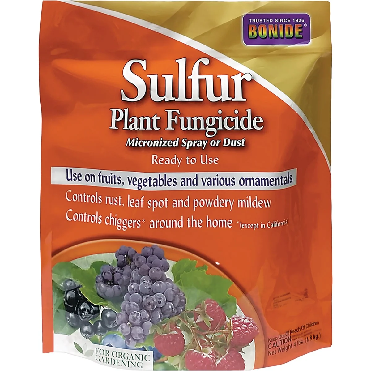 Lightweight Bonide 4 Lb. Concentrate Wettable Dusting Sulfur Fungicide Exceptional