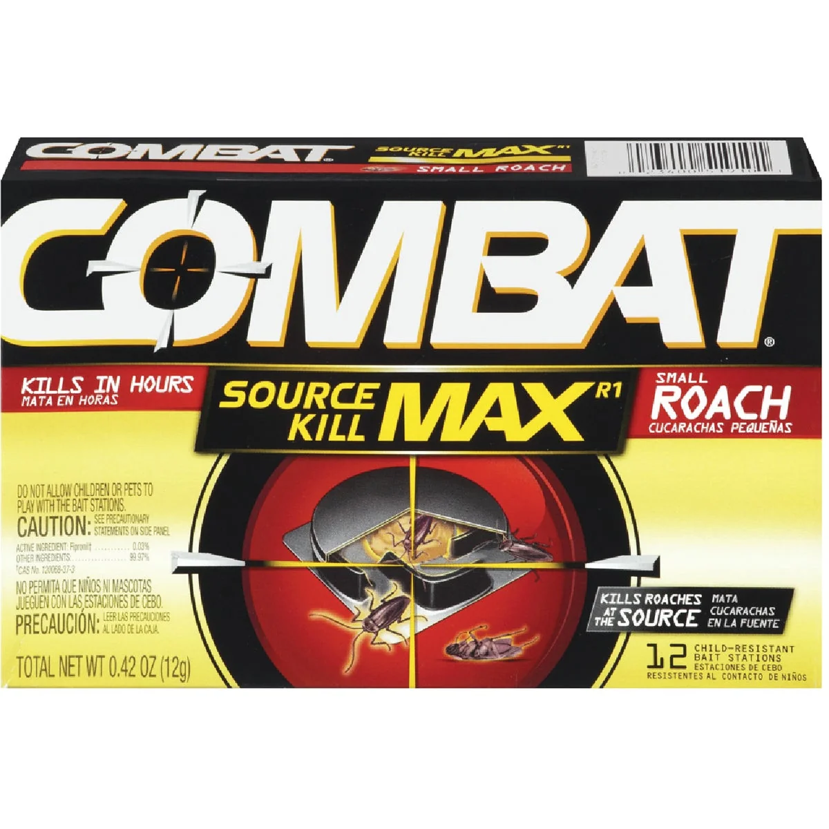 Expertly Made Combat Source Kill Max 0.42 Oz. Solid Small Roach Bait Station 12-Pack Easy-to-Use