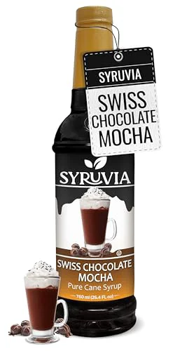 High-Grade Coffee Syrup Swiss Chocolate Mocha Flavored Syrup for Drinks 25.4 Fl Oz Modern