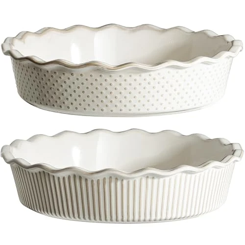 Secure Ceramic Deep Pie Pan Set of 2 2 Count World-Class