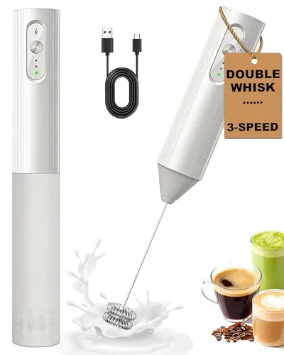 Fine Crafted 3 Speed Rechargeable Milk Frother Handheld Green