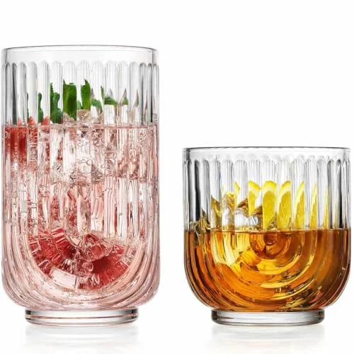Premium Material 16 Piece Drinking Glass Set 16 Count Contemporary