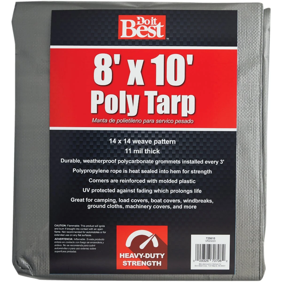 Natural Do it Silver Woven 8 Ft. x 10 Ft. Heavy Duty Poly Tarp Traditional
