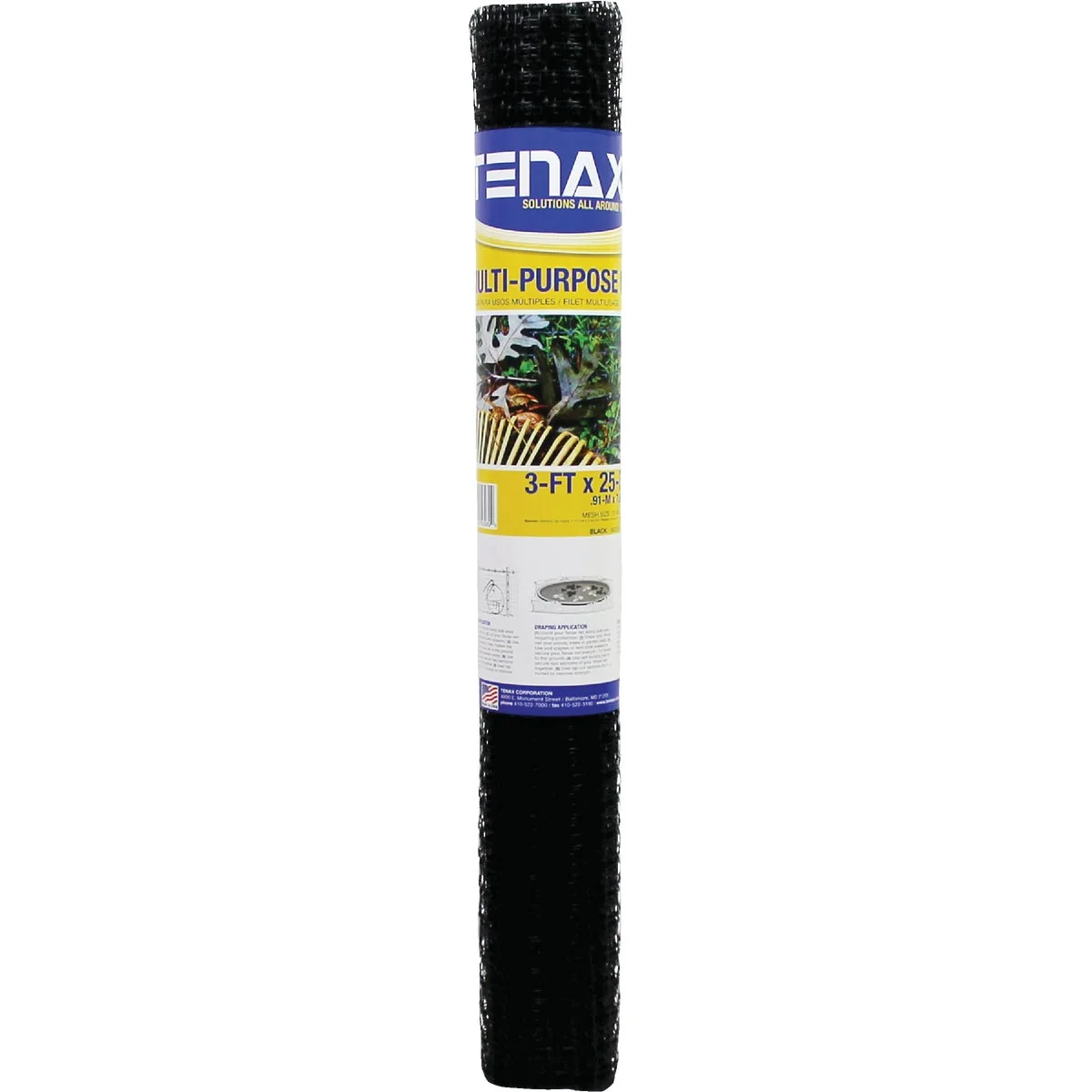 Genuine Tenax 3 4 In. x 1 In. Mesh 3 Ft. x 25 Ft. Black Multi-Purpose Net Reliable